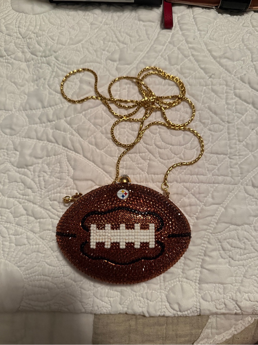 Bejeweled Steelers Football Purse- Katherine Baumann